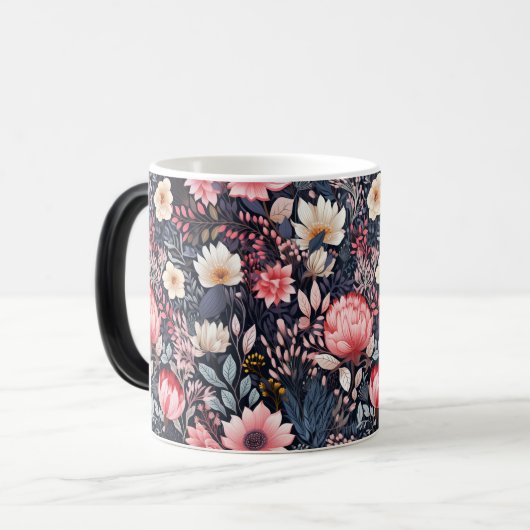 ヴィンテージフローラエレガンス – タイムレスフラワーアート モーフィングマグカップ (正面左)