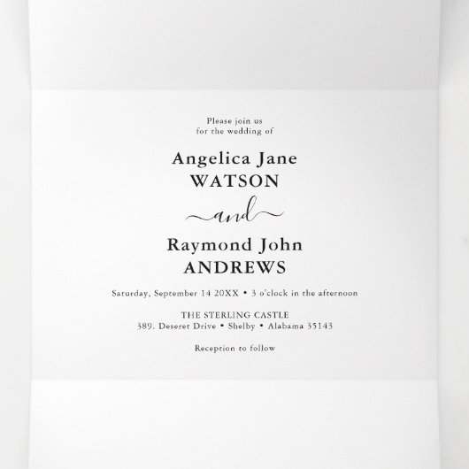 ヴィンテージフローラエレガントウェディング 三つ折り招待状 (内部中)