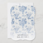 ヴィンテージフローラエレガントブルーnホワイトブライダルシャワー 招待状 (裏面)
