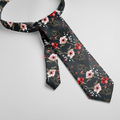 ヴィンテージフローラエレガント模様水彩フラワー ネクタイ