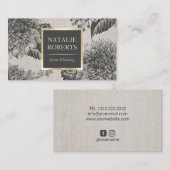 ヴィンテージフローラエレガント線イベント計画サロン 名刺 (正面/裏面)
