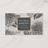 ヴィンテージフローラエレガント線イベント計画サロン 名刺 (正面)