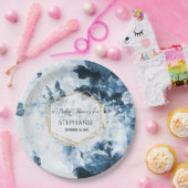 ヴィンテージフローラエレガント金ゴールド植物学用ベビーシャワー ペーパープレート (パーティー)