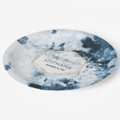 ヴィンテージフローラエレガント金ゴールド植物学用ベビーシャワー ペーパープレート (アングル)