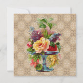 ヴィンテージフローラエンボス効果結婚式招待状 招待状 (裏面)