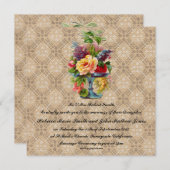 ヴィンテージフローラエンボス効果結婚式招待状 招待状 (正面/裏面)