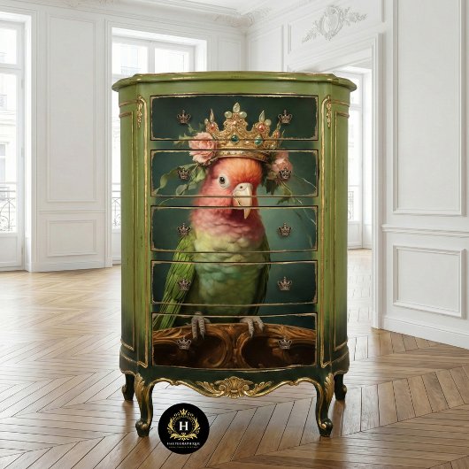 ヴィンテージフローラオウム女王デクページ 薄葉紙