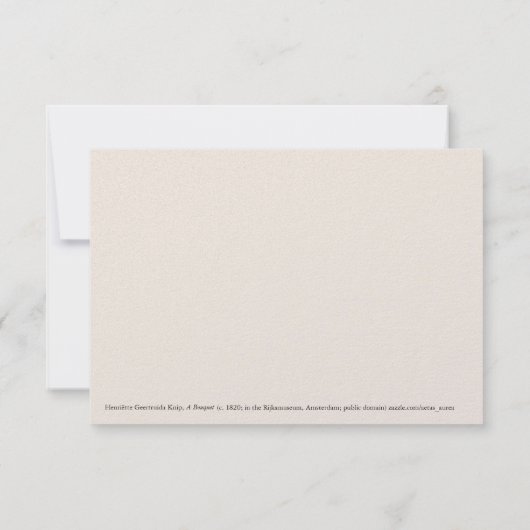 ヴィンテージフローラオランダファインアート水彩花束 サンキューカード (裏面)