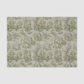 ヴィンテージフローラオリーブグリーントイレデジュイ 薄葉紙 (正面)