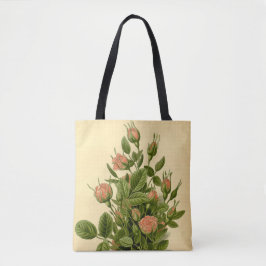ヴィンテージフローラオレンジポンポンバラ自然植物学 トートバッグ