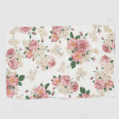 ヴィンテージフローラオン白 ゴルフタオル (横)