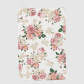 ヴィンテージフローラオン白 ゴルフタオル (正面)