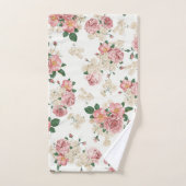 ヴィンテージフローラオン白 バスタオルセット (ハンドタオル)