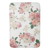 ヴィンテージフローラオン白 バスマット (正面縦)