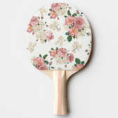 ヴィンテージフローラオン白 卓球ラケット (裏面)