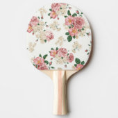 ヴィンテージフローラオン白 卓球ラケット (正面)