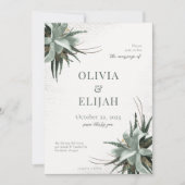 ヴィンテージフローラオーガニック多肉類招待状 招待状 (正面)