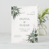 ヴィンテージフローラオーガニック多肉類招待状 招待状 (スタンド正面)