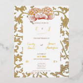ヴィンテージフローラオーナメントバイオーウェンジョーンズクラシックズ 箔招待状ポストカード (正面)