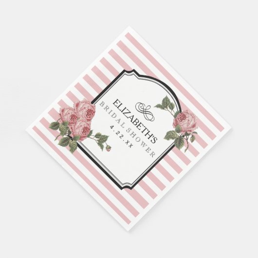 ヴィンテージフローラカスタマイズブライダルシャワー色 スタンダードランチョンナプキン (角)