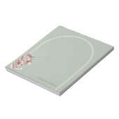 ヴィンテージフローラカスタムアーチメモ帳 – 緑 ノートパッド (回転)