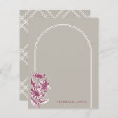 ヴィンテージフローラカスタムアーチ文房具 – グレー (正面/裏面)