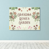 ヴィンテージフローラカスタムディスプレイガーデン キャンバスプリント (インサイチュ (ウッドフロア))