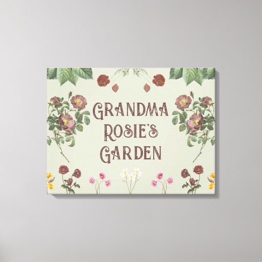 ヴィンテージフローラカスタムディスプレイガーデン キャンバスプリント (正面)