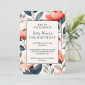 ヴィンテージフローラカスタムデザイン70th誕生日パーティー 招待状 (スタンド正面)