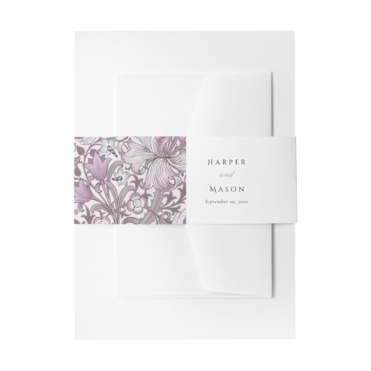 ヴィンテージフローラカスタムリリーモリス 招待状ベリーバンド (正面例)