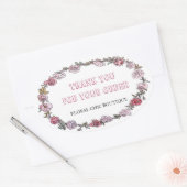 ヴィンテージフローラカスタムリースBusiness Thank You 楕円形シール (封筒)