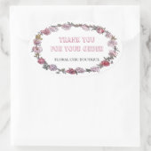 ヴィンテージフローラカスタムリースBusiness Thank You 楕円形シール (バッグ)