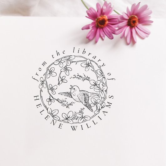 ヴィンテージフローラカスタム図書室 セルフインキングスタンプ