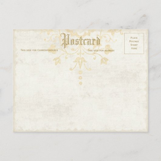 ヴィンテージフローラカスタム文字はがき ポストカード (裏面)