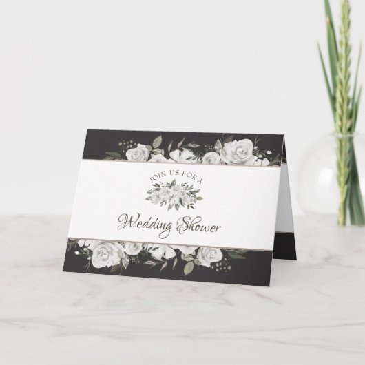 ヴィンテージフローラカップルのウェディングシャワー 招待状 (正面)