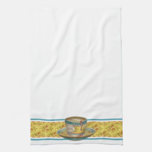 ヴィンテージフローラカップ キッチンタオル (縦)