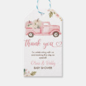 ヴィンテージフローラカボチャのトラック赤ちゃんシャワー ギフトタグ (正面)