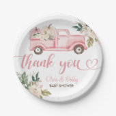 ヴィンテージフローラカボチャのトラック赤ちゃんシャワー ペーパープレート (正面)
