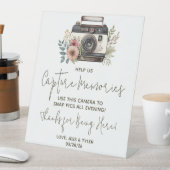 ヴィンテージフローラカメラの使い捨てカメラ方向 台座サイン (インサイチュ)