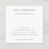 ヴィンテージフローラカメラ写真ありがとう注文 スクエア名刺 (裏面)