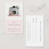 ヴィンテージフローラカメラ写真が友達を参照 名刺 (正面/裏面)