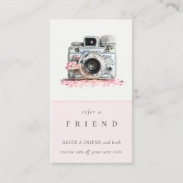 ヴィンテージフローラカメラ写真が友達を参照 名刺
