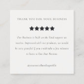 ヴィンテージフローラカメラ写真レビュー要求 スクエア名刺 (裏面)