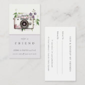 ヴィンテージフローラカメラ写真参照フレンド 名刺 (正面/裏面)