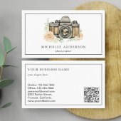 ヴィンテージフローラカメラQRコードフォトグラファー 名刺