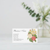 ヴィンテージフローラカメリアダッフォディルフラワーズバイルドゥート 名刺 (スタンド正面)