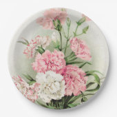 ヴィンテージフローラカーネーションズガーデンパーティー紙プレート ペーパープレート (正面)