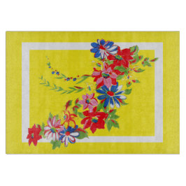 ヴィンテージフローラガラス切断板 カッティングボード