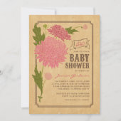 ヴィンテージフローラガーデンパーティーベビーシャワー招待状 招待状 (正面)