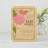 ヴィンテージフローラガーデンパーティーベビーシャワー招待状 招待状 (スタンド正面)